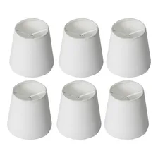 06 Mini Cupulas De Tecido Para Lustre Encaixe Na Lampada Cor Branco Tangerina Mca Foto mini 1