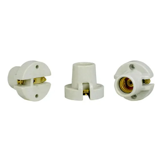 06 Receptáculo Bocal Soquete Porcelana Louça E14 Cor Cinza Foto 1
