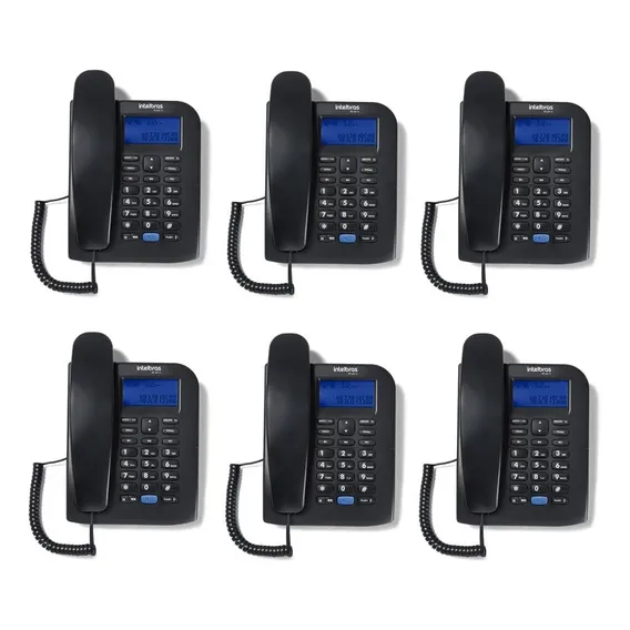 06 Telefones Com Fio Identif. Chamada Tc 60 Id Intelbras Foto 1