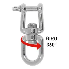 06 Unid Destorcedor Olhal X Manilha Aço Inox 8mm 5/16 500kg Foto mini  3