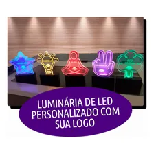 07 Luminária Ou Troféu Personalizado Com Led - 15x15cm Foto mini 2