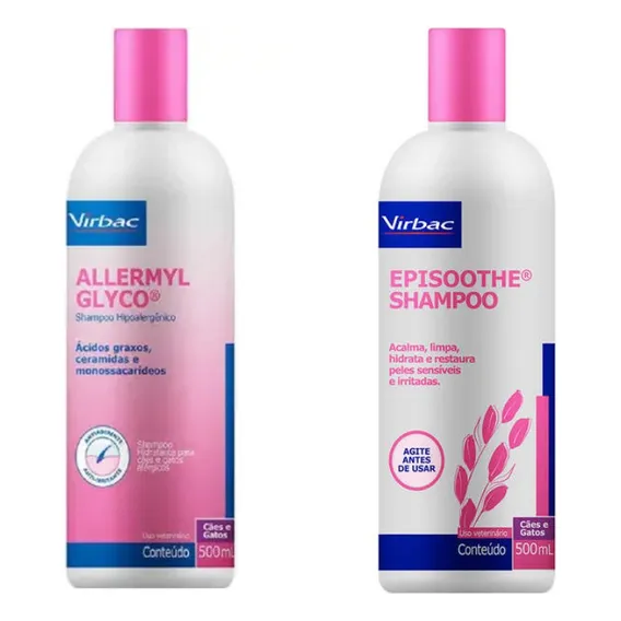 1 Allermyl Glyco Shampoo 500ml + 1 Episoothe Shampoo 500ml Fragrância Leve Foto 1