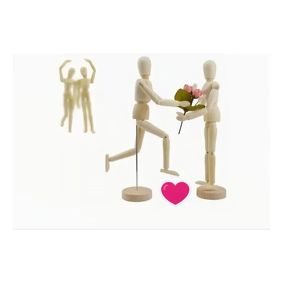 1 Boneco Articulado Madeira Desenho Manequim 30cm Grande Foto 1