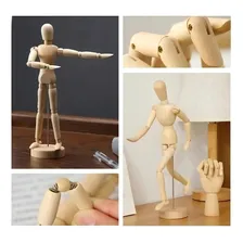 1 Boneco Articulado Madeira Desenho Manequim 30cm Grande Foto mini 2