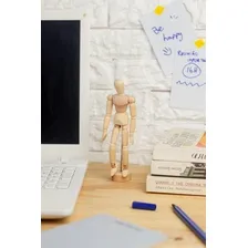 1 Boneco Articulado Madeira Desenho Manequim 30cm Grande Foto mini 3