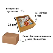 1 Cesta Café Da Manhã + 1 Cesta De Chocolate Caixas Presente Foto mini 3