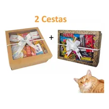1 Cesta Café Da Manhã + 1 Cesta De Chocolate Caixas Presente Foto mini 2