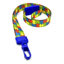 1 Cordão Crachá Identificação Autista Autismo Cor Official Foto  mini 1
