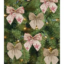1 Enfeite Árvore Natal Laco De Juta Brilho Estopa 20 X20 Cm Foto mini 3