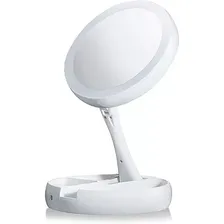 1 - Espelho Articulado Luz Led Aumento 10x Para Maquiagem Foto mini 2