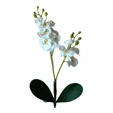1 Flor Orquídea Artificial Silicone 2 Ramos Galho Branca Foto mini  2