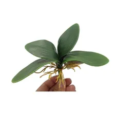 1 Folha Orquidea Raizes Arranjos Artificiais Flores Pequeno Cor Verde Foto mini 1