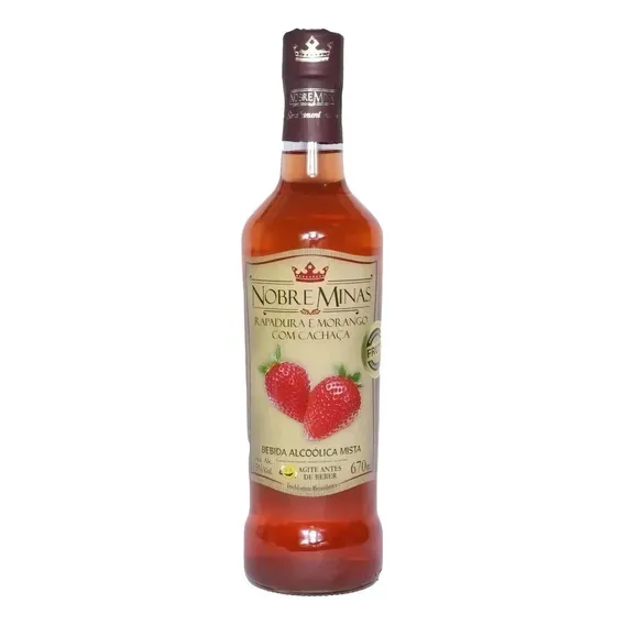 1 Garrafa Cachaça De Morango 670  Nobre Minas Foto 1