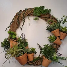 1 Guirlanda Vime Bambu Enfeite 25cm Aprox Natal Páscoa Coroa Cor Marrom Foto mini 3