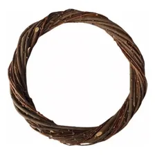 1 Guirlanda Vime Bambu Enfeite 25cm Aprox Natal Páscoa Coroa Cor Marrom Foto mini 1