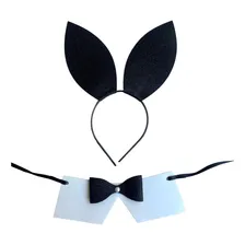 1 Kit Coelhinha Tiara E Gravata Fantasia Cosplay Carnaval Foto mini 4