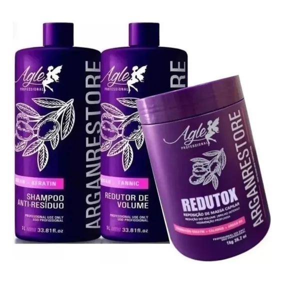 1 Kit Escova Argan Restore Agle S Formol + Btox 1kg + Foto 1