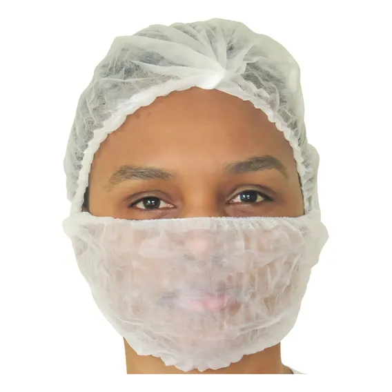 1 Pct Mascara Descartável Protetor De Barba E Bigode C/100 Cor Branco Foto 1