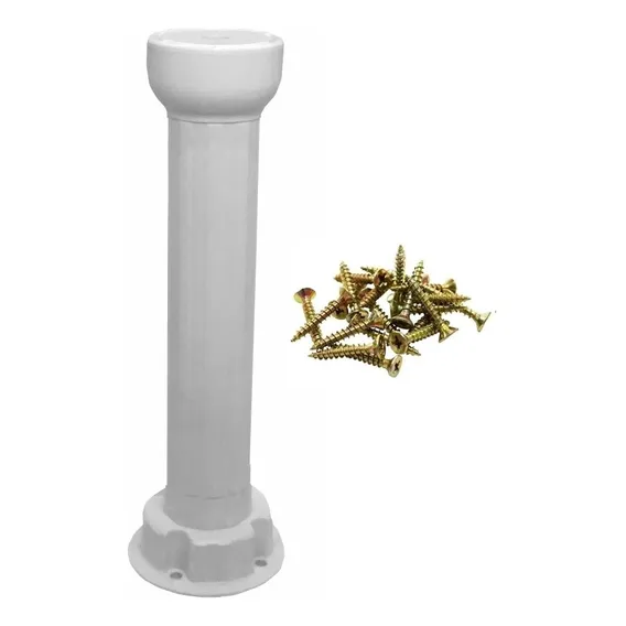 1 Pé Regulável Móveis Armário Redondo 22 A 26cm Sas Plastic Branco Foto 1