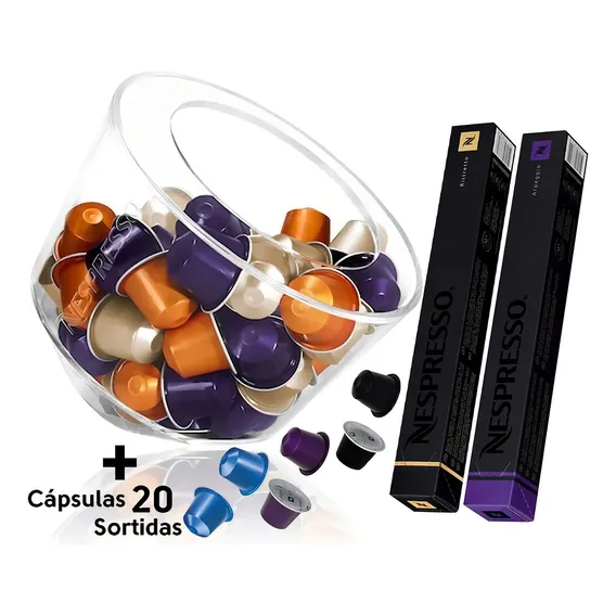 1 Porta Cápsula Bomboniere + 20 Cápsulas Café Nespresso Full Cor Acrílico Foto 1