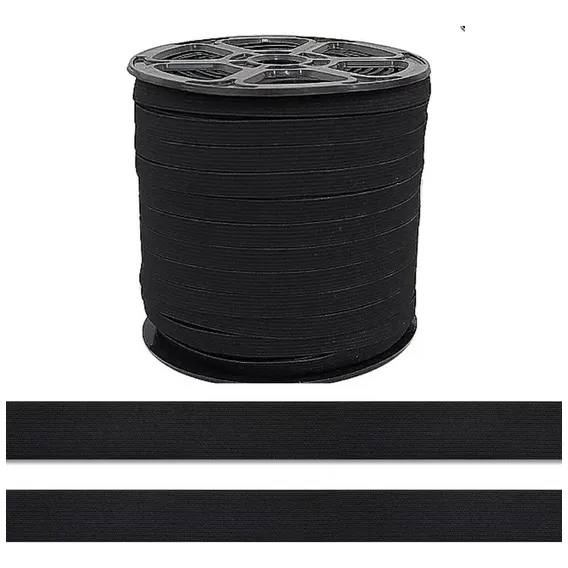 1 Rolo Elástico Zanotti Jaraguá 03mm C/ 100 Metros Preto Desenho Do Tecido Liso Foto 1