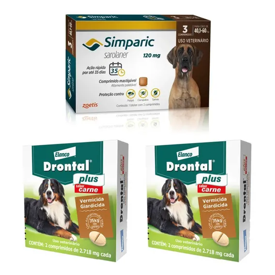1 Simparic 120 Mg 40a60kg 3 Comp+ 2cx Drontal P. 35kg 2 Comp Foto 1