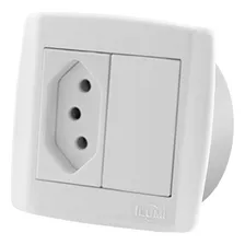 1 Tomada 10a Linha Moveis Slim Ilumi (fácil ) Cor Branco Foto mini 1