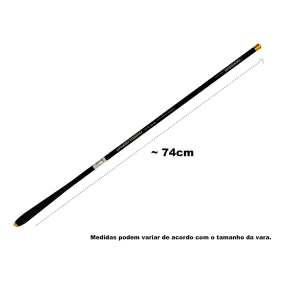 1 Vara Ultra Leve 100% Fibra Carbono 2,70 Mt Luxo Telescópica Foto 1