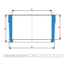 10 Adaptador Bolsa Roscável Macho Irrigação 32mmx1'' Durín Cor Azul Foto mini 3