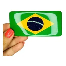 10 Adesivos Resinados Stickers Bandeira Brasil 10x15cm Foto  mini 1