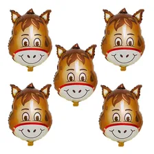 10 Balão Cavalo Metalizado 55cm Festa Decoração Fazendinha Cor Marrom CAVALO 55cm Foto mini 1