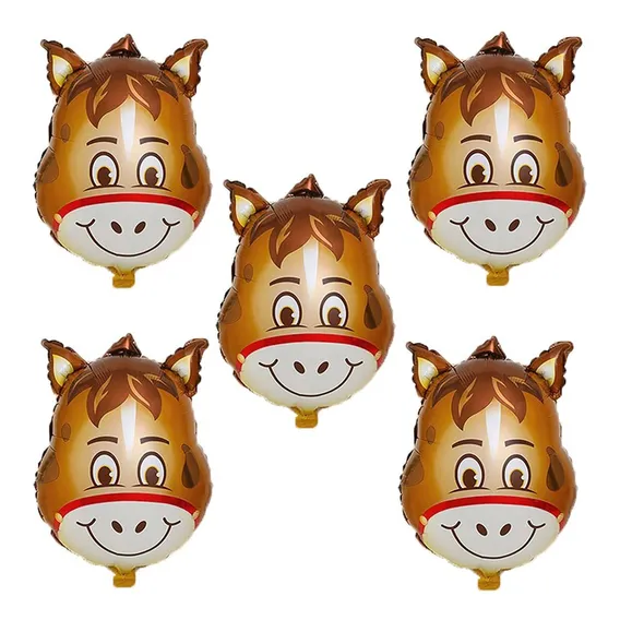 10 Balão Cavalo Metalizado 55cm Festa Decoração Fazendinha Cor Marrom CAVALO 55cm Foto 1