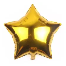 10 Balão Metalizado Estrela Dourado - 45cm Foto mini  3