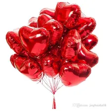 10 Balão Metalizado Coração Vermelho 45cm Decoração Casament Foto mini 2