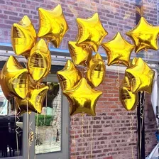 10 BalĂŁo Metalizado Estrela Dourado Metalizado 45cm Foto mini 3