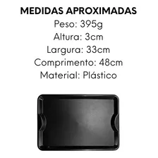 10 Bandeja Plastico Refeição Shopping  48 X 33 Cm  Preto Foto mini  3