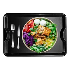 10 Bandeja Plastico Refeição Shopping  48 X 33 Cm  Preto Foto  mini 1
