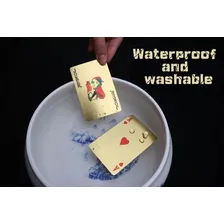 10 Baralho Dourado Ouro 24k Dollar Poker Cartas Jogos P'agua Foto mini 2