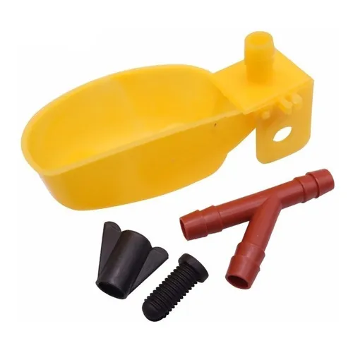 10 Bebedouros Automático Copinho Lateral Com Te Para Aves Cor Amarelo Foto 1
