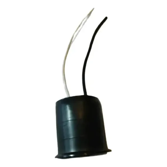 10 Bocal Soquete E27 Porcelana Emborrachado C/ Rabicho Preto Foto 1