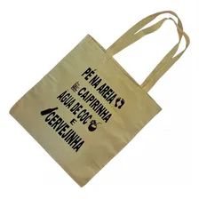 10 Bolsas Ecobag Sacola Algodão Cru Estampadas Atacado Cor Bege Variadas Foto mini 2