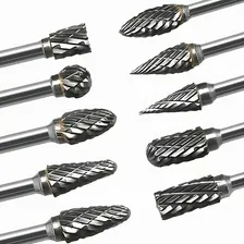 10 Brocas Fresa Lima Tungstenio Gravação Aço Retifica Dremel Foto mini 1