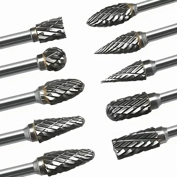 10 Brocas Fresa Lima Tungstenio Gravação Aço Retifica Dremel Foto 1