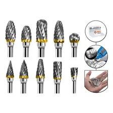 10 Brocas Fresa Lima Tungstenio Gravação Aço Retifica Dremel Foto mini 3