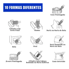10 Brocas Fresa Lima Tungstenio Gravação Aço Retifica Dremel Foto mini 4
