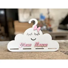 10 Cabide Porta Laço Nuvem Enfeite Decorativo Rosa Lacinhos Foto mini  2