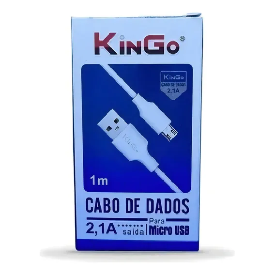 10 Cabo Dados E Carga Kingo 1m 2.1a Micro Usb V8 Atacado Foto 1
