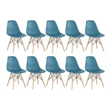 10 Cadeiras Charles Eames Wood Cozinha Eiffel Dsw Cores Cor da estrutura da cadeira Turquesa Foto  mini 1