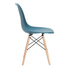 10 Cadeiras Charles Eames Wood Cozinha Eiffel Dsw Cores Cor da estrutura da cadeira Turquesa Foto mini  3