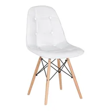 10 Cadeiras Estofada Botão Eames Botonê Capitonê Cores Assento Branco Foto mini  2